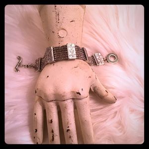 Brighton silver slide & chain bracelet fabulous